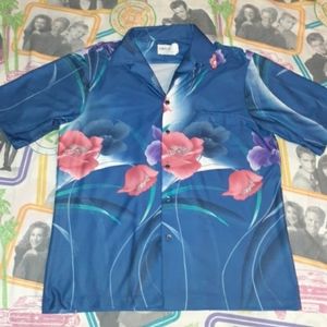 80s Royal Palm Hawaiian Shirt Vintage Floral